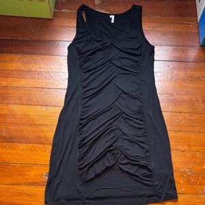 Studio Y Black Ruched Tank Mini Dress